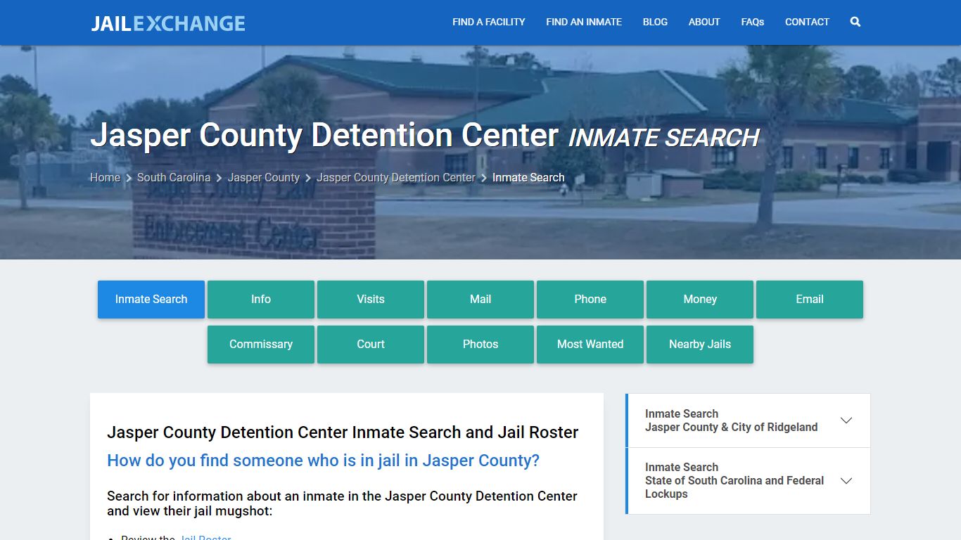 Jasper County Detention Center Inmate Search - Jail Exchange